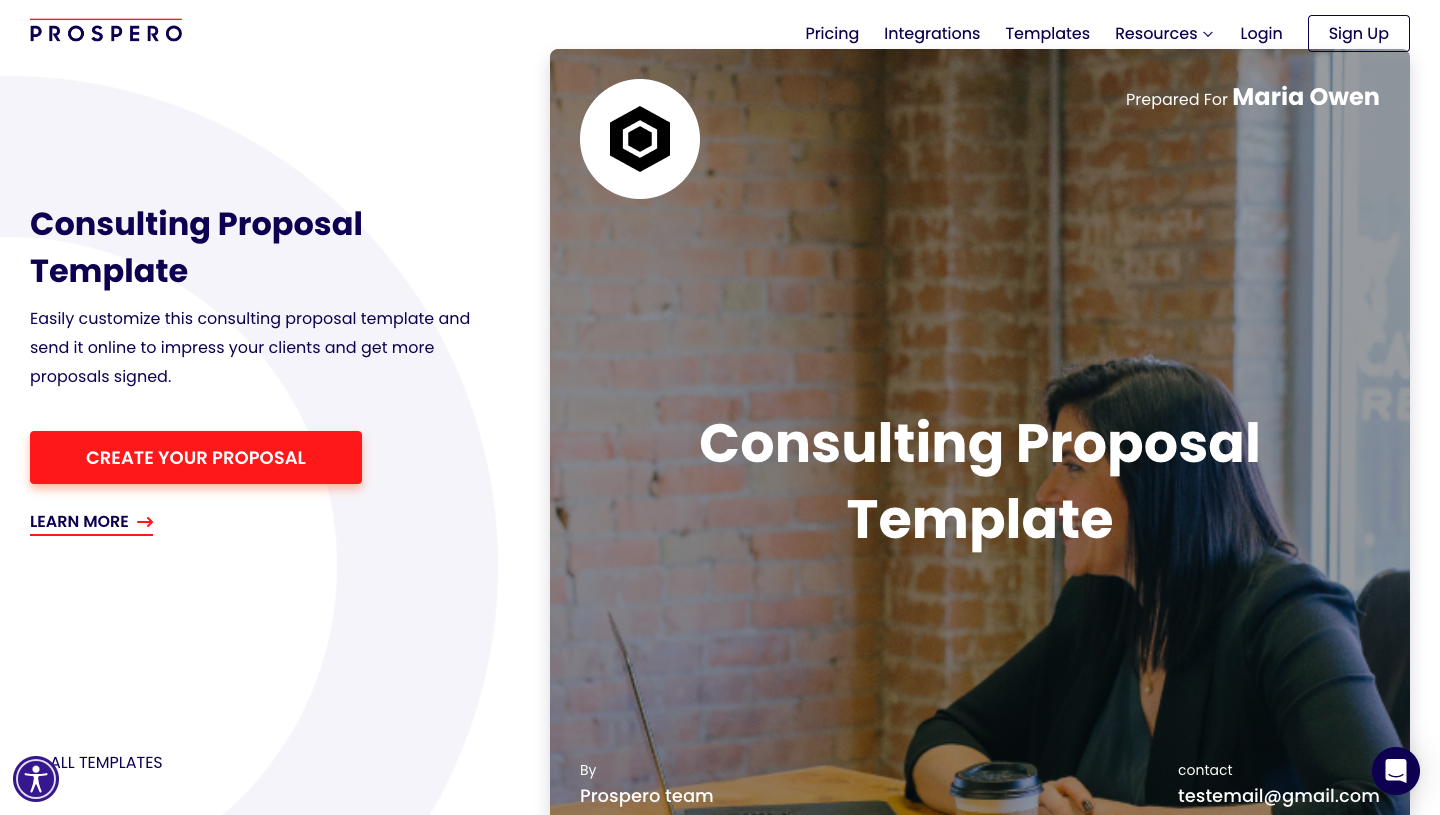 Prospero consulting proposal template