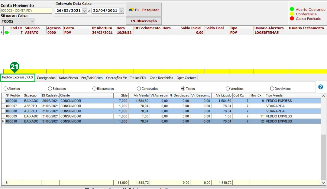 Como utilizar o Caixa