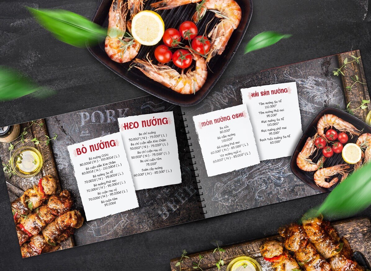 Thực đơn đồ nướng Quán Oishi Quy Nhơn lúc nào cũng phong phú
