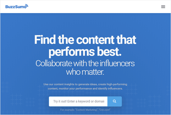 Buzzsumo's website
