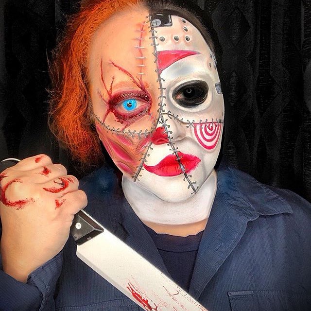 Dual-faced Chucky Makeup