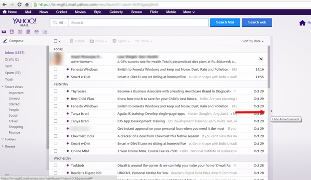 How to remove or hide ads in yahoo mail disable yahoo mail ads
