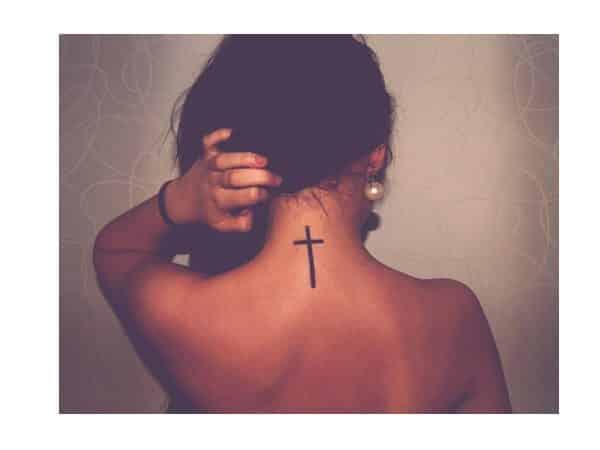 Image result for cross tattoo on neck
