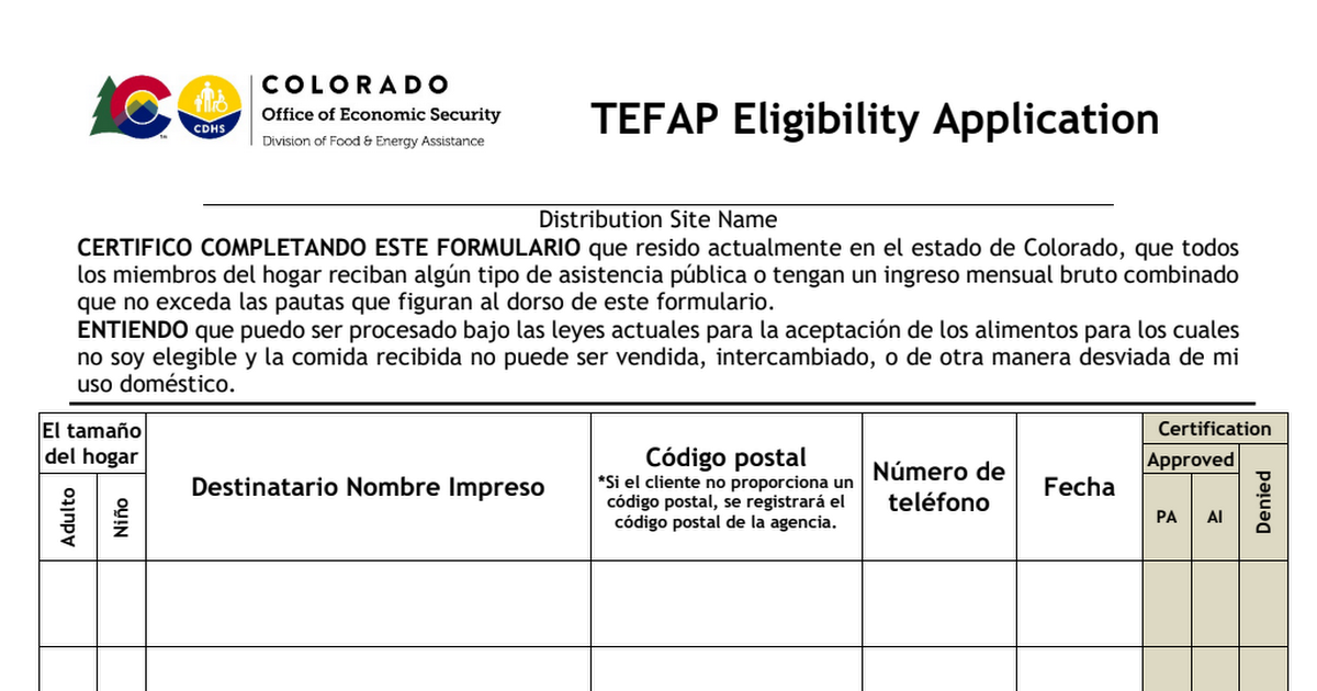 TEFAP Application (Spanish) 22022.doc Google Drive