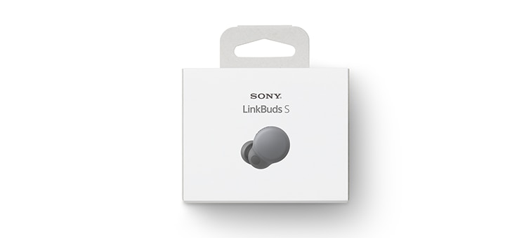 White LinkBuds S packaging with hanging tab