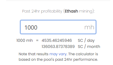 Calculator payout example