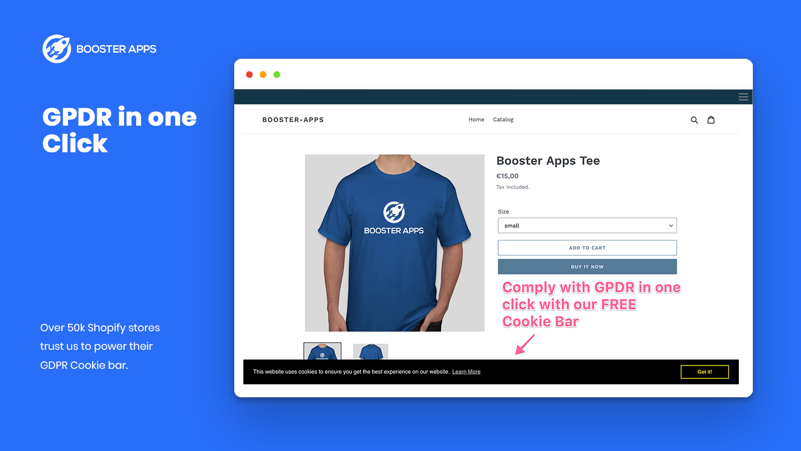 EU Cookie Bar GDPR ‑ 100% FREE – Ecommerce Plugins for Online Stores –  Shopify App Store