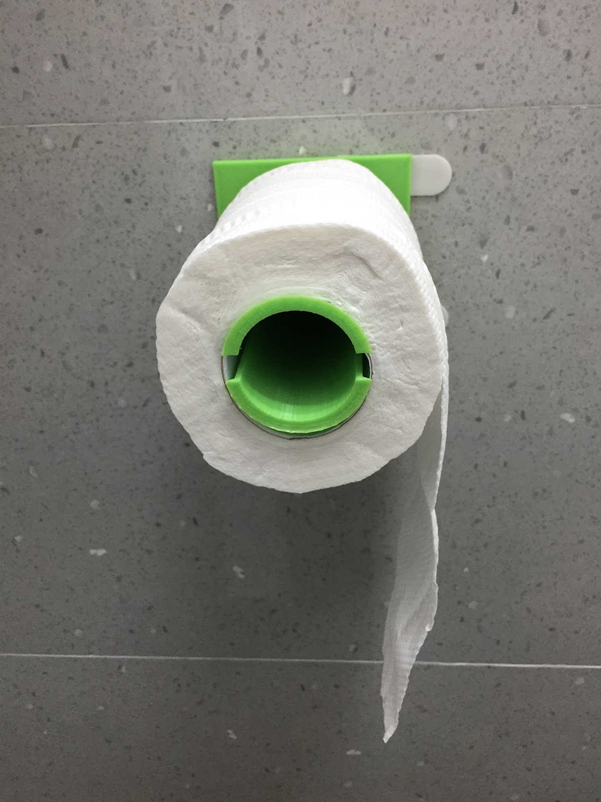 Image of a toilet paper tube holder created using a 3-D printer
