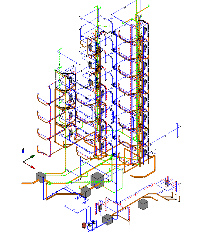 Imagen 3. Modelado de instalaciones hidrosanitarias