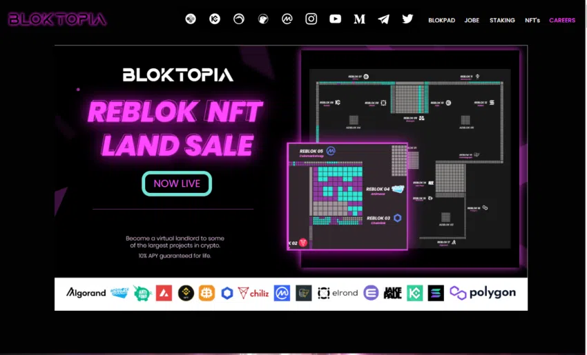 Bloktopia NFT Metaverse Webseite 
