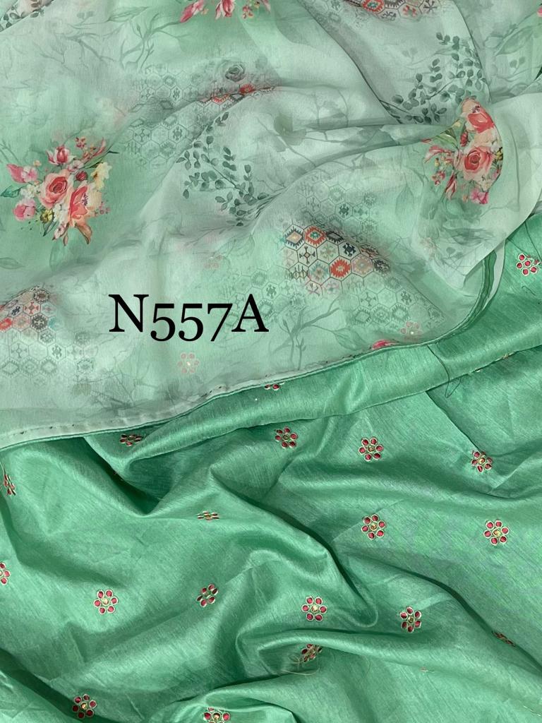 CHIKANKARI DESIGN on this SMOOTH CHIFFON sarees