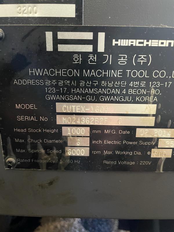 A Serial Number Plate for a Hawacheon CNC Machine