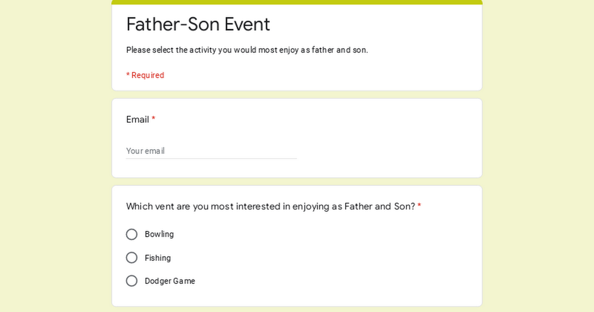 Father-Son Event
