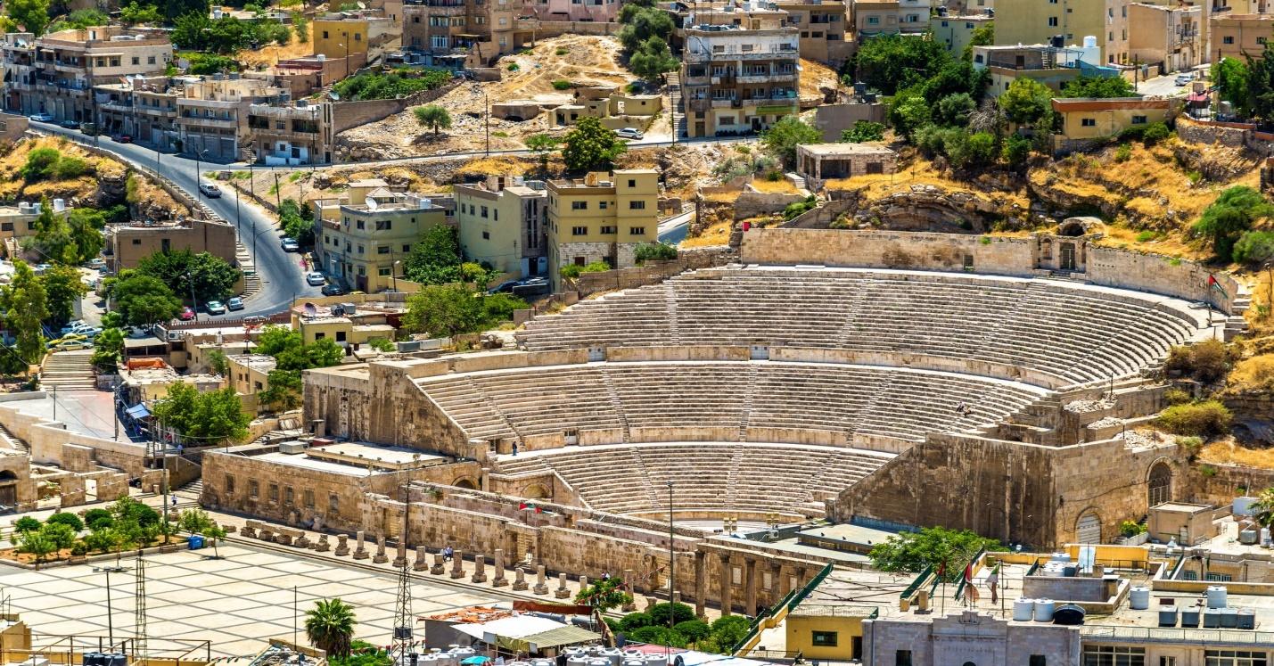 Premium Photo | View on roman theater in amman - jordan