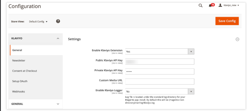 Klaviyo Magento 2: Configure the Klaviyo Extension