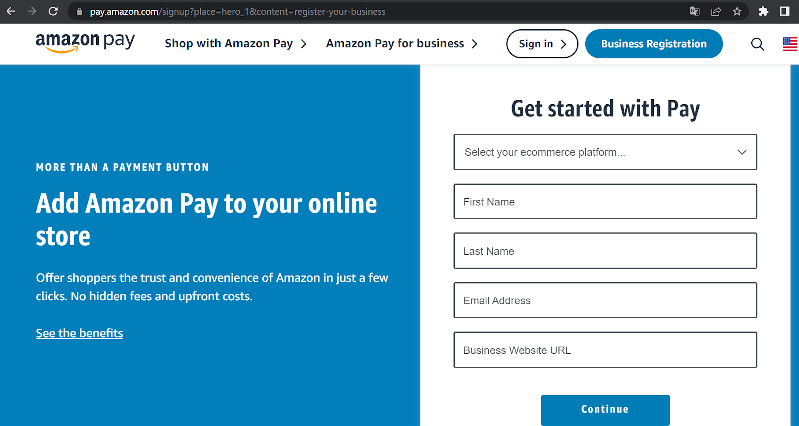 Đăng ký Amazon Pay