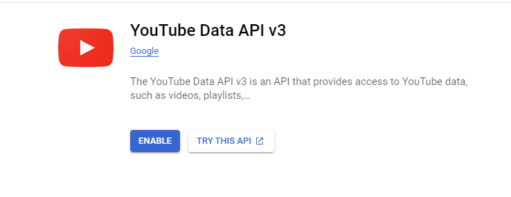 Enable The Youtube API