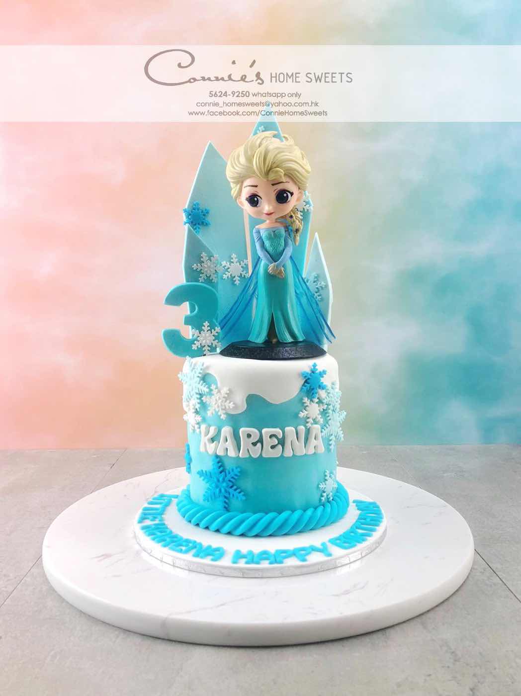 Connie's Home Sweets: 產品編號: A2871 Frozen Cake Elsa Cake 冰雪奇緣蛋糕 魔雪奇緣蛋糕