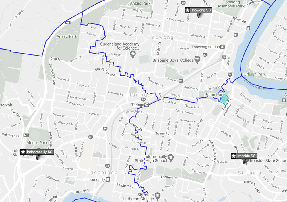 Inner West Brisbane map
