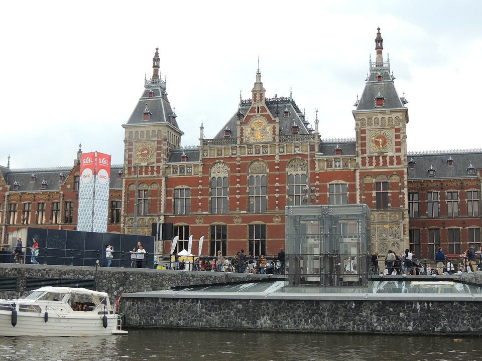A view of Amsterdam Centraal Station - accommodation in Amsterdam