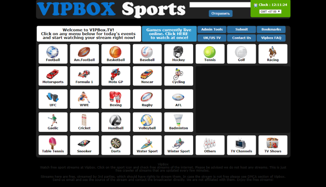 VIPBOX Sports homepage