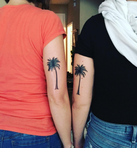 Sister Palm Tree Tattoo