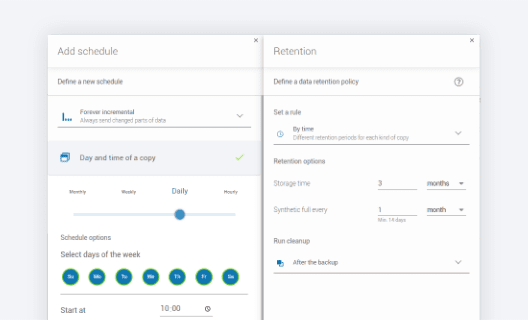 how to set Forever Incremental scheme