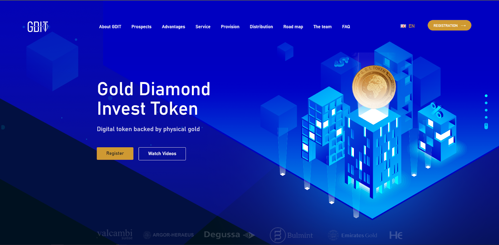 Gold Diamond Invest Token главная страница