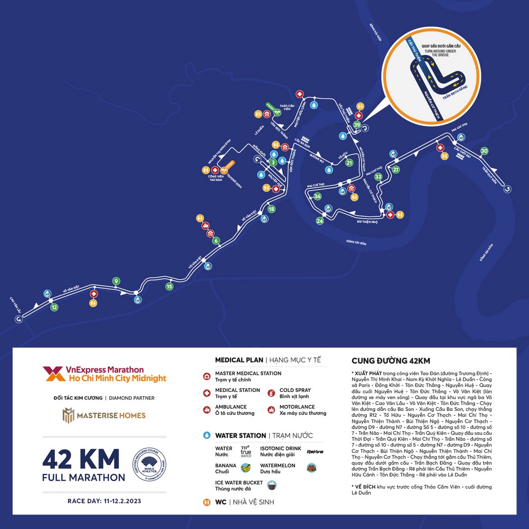 Full marathon 42km - Thời gian hoàn thành tối đa 6 tiếng 30 phút
