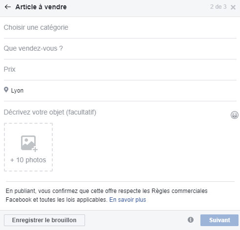 article à vendre marketplace facebook