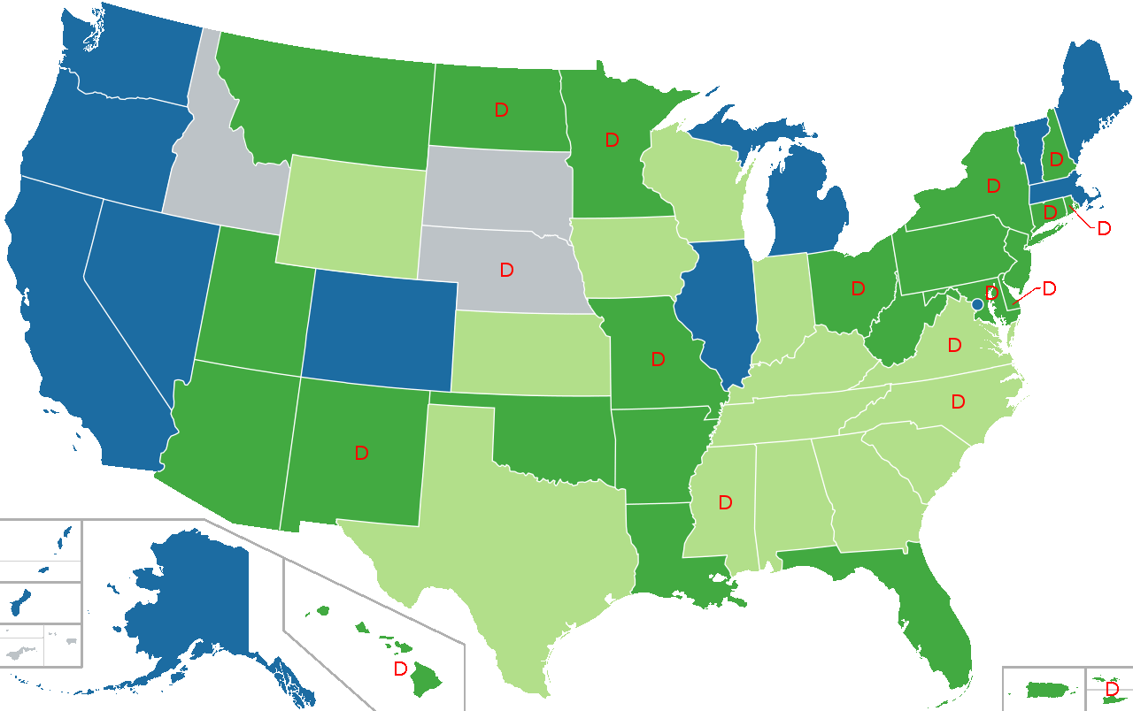 Map Showing Legal Status of Cannabis in US States