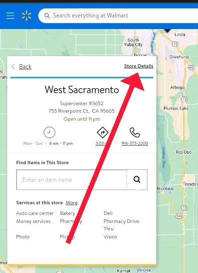 How to find Walmart customer service opening and closing hours nearest to you via Walmart Store Finder-8