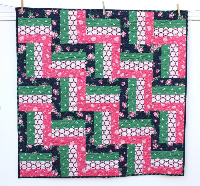 Quick Rail Fence Baby Quilt Tutorial