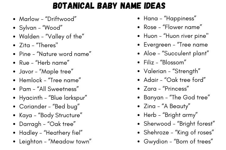 Botanical names