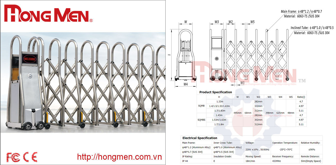 Cổng xếp inox 304 tại Bình Dương