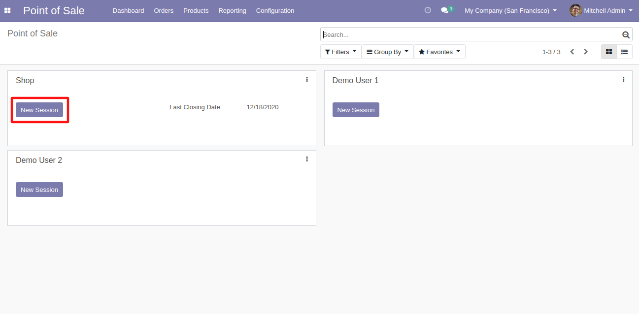 Start the POS session to use the Odoo POS Manage Order Selector .