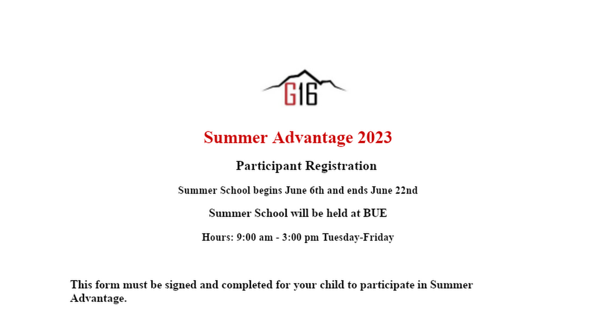 2022 Summer Advantage