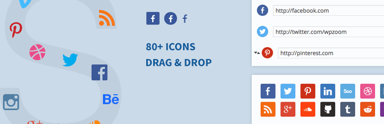 Widget de ícones sociais por WPZoom