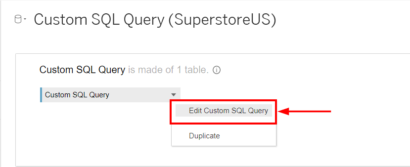 Edit Custom SQL Query Button 