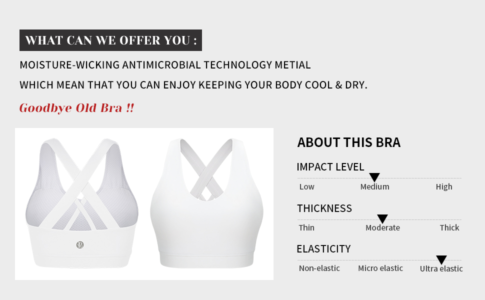 This bra is intended to provide medium support for great shape retention, long-lasting comfort.