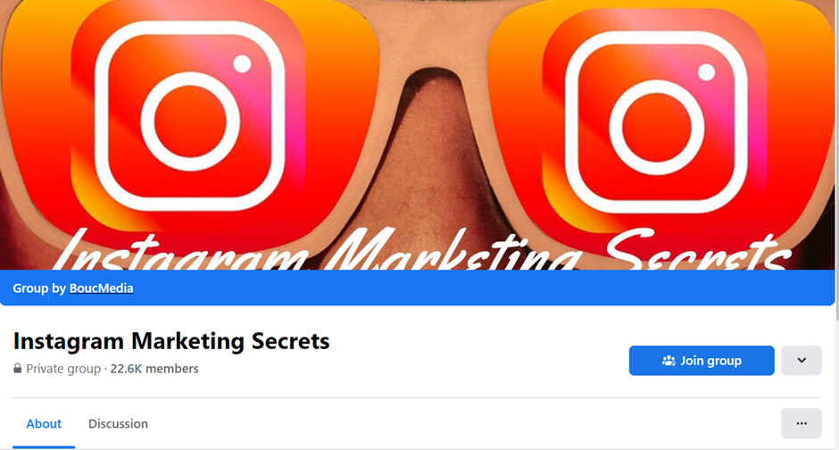 Instagram Marketing Secrets Facebook page
