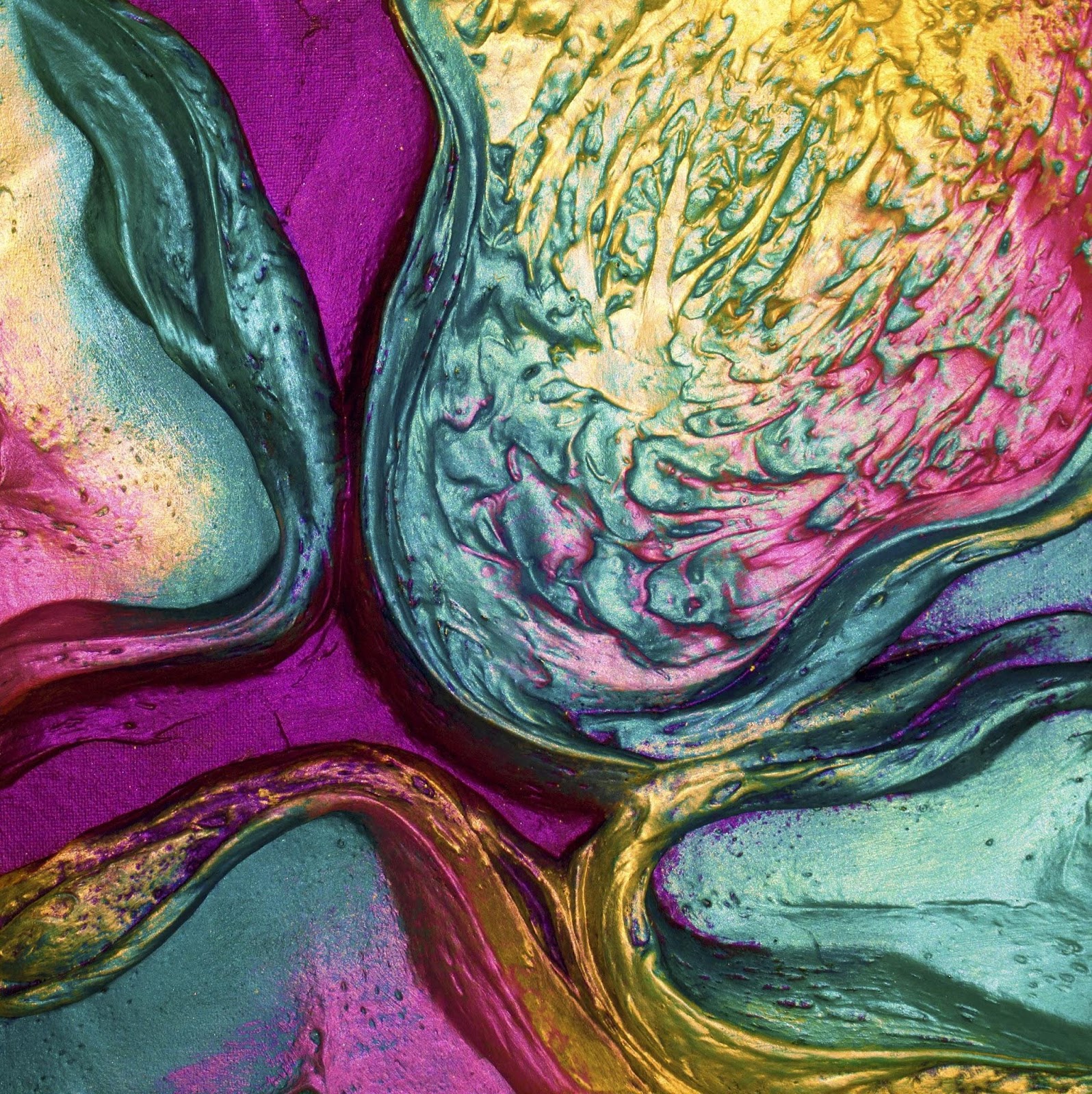 Beautiful swirls of colors in abstract painting.