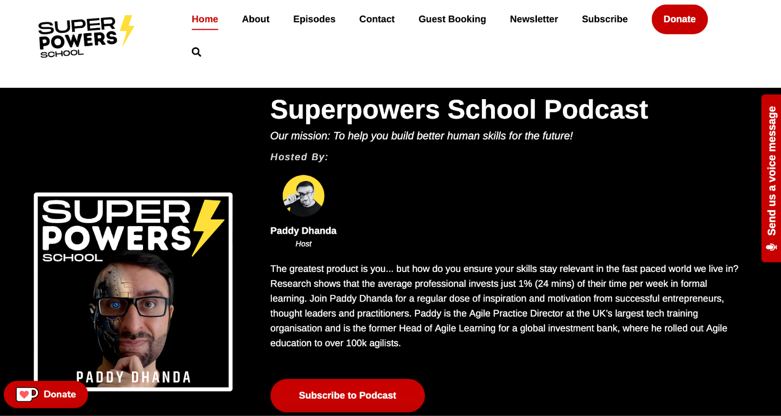 Superpowers School podcast website