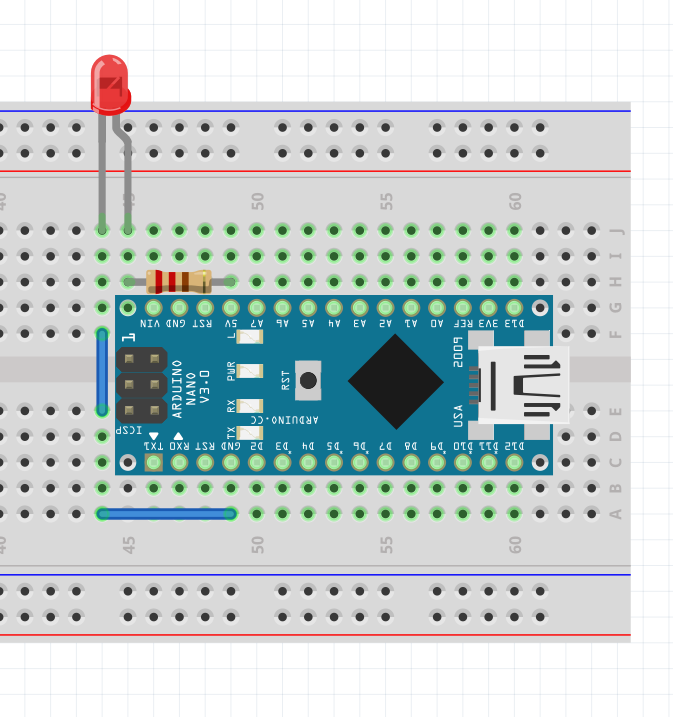 Connecting LED to Arduino on a breaboard