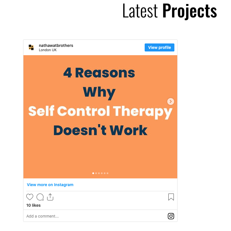 Instagram post embedded to Divi