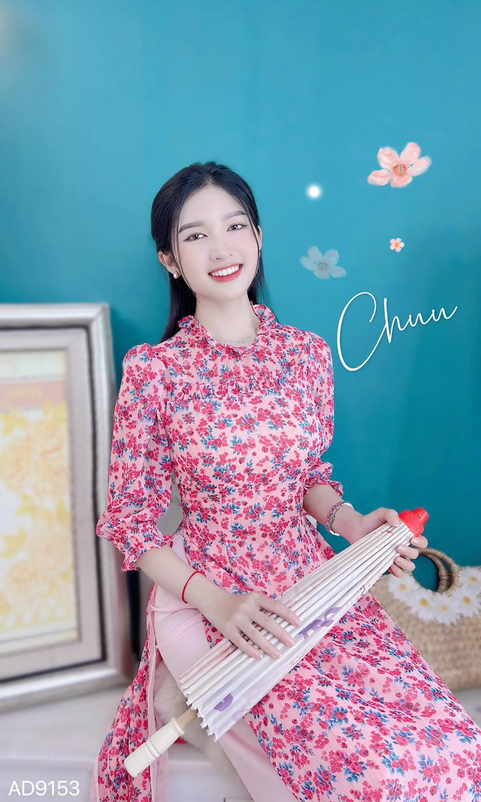Áo Dài 4 Tà Ly Ngang AD9153