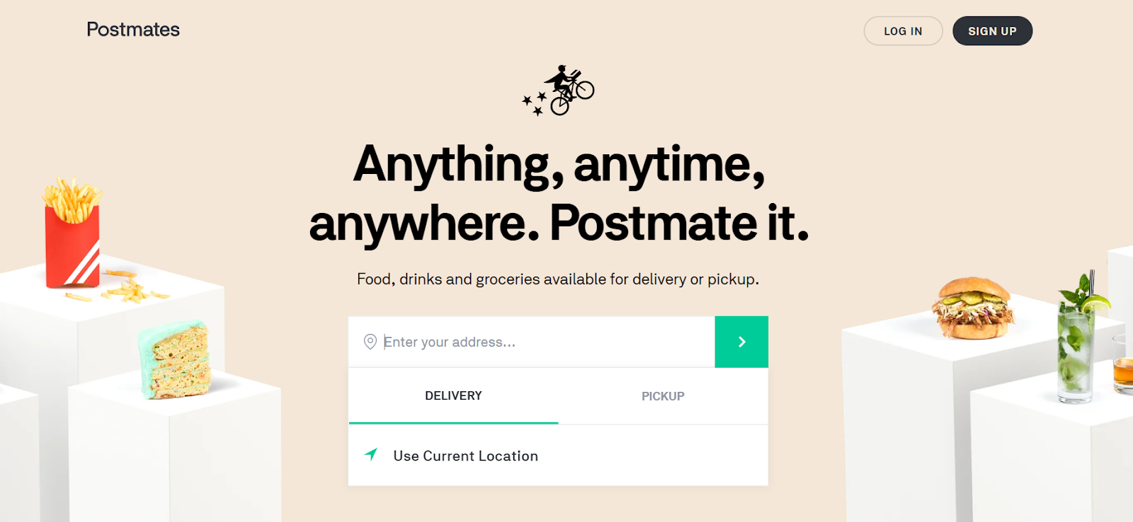 Postmates Homepage