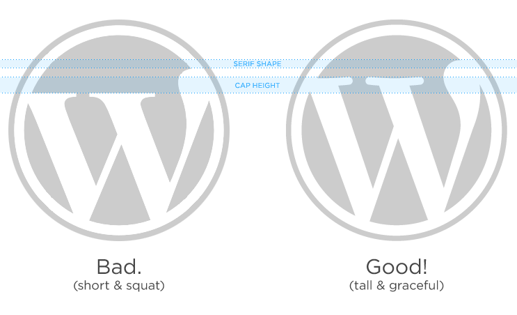 bad and good examples of WordPress logo