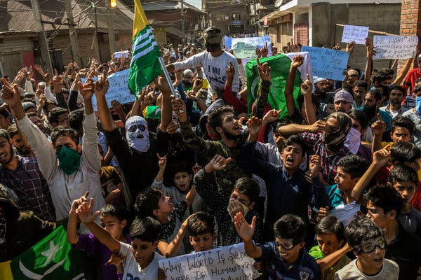 A Friday protest in the Anchar area of Srinagar, the capital of Kashmir, this month.