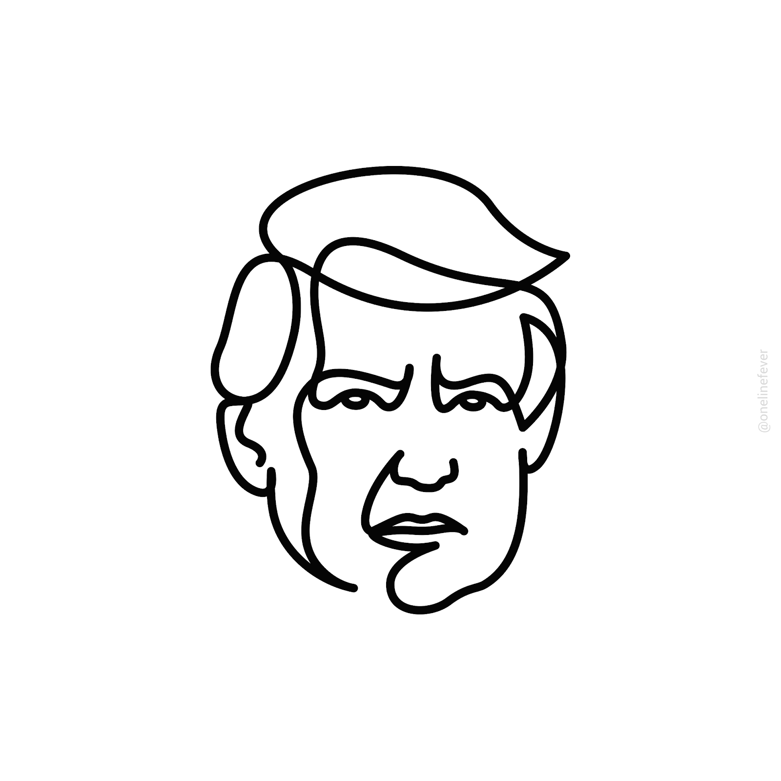 Drawing celebrity in one line design style